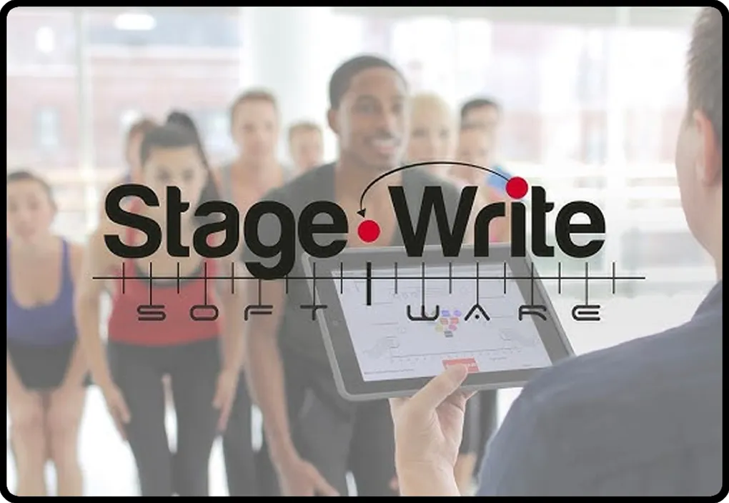 Stage Write — staging and choreography software on a tablet