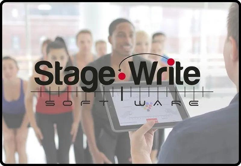 Stage Write — staging and choreography software on a tablet