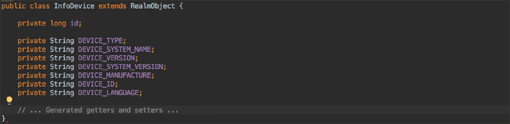 Code editor showing InfoDevice public class