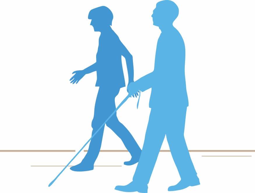 Visually Challenged Person Walking