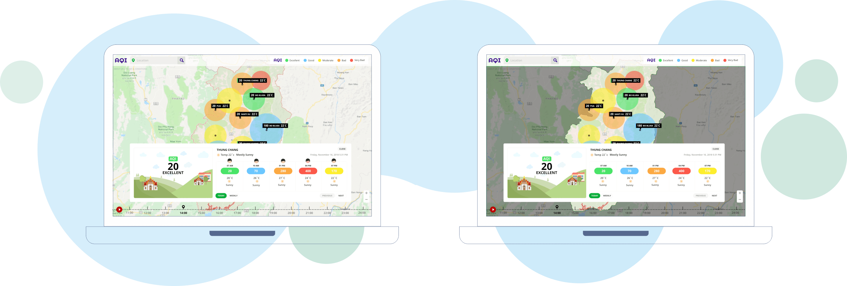 Realtime AQI Monitoring Progressive Web App Screenshots